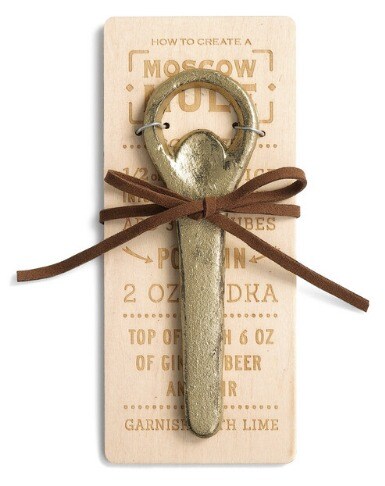 Antiqued Brass Finish Bottle Opener
